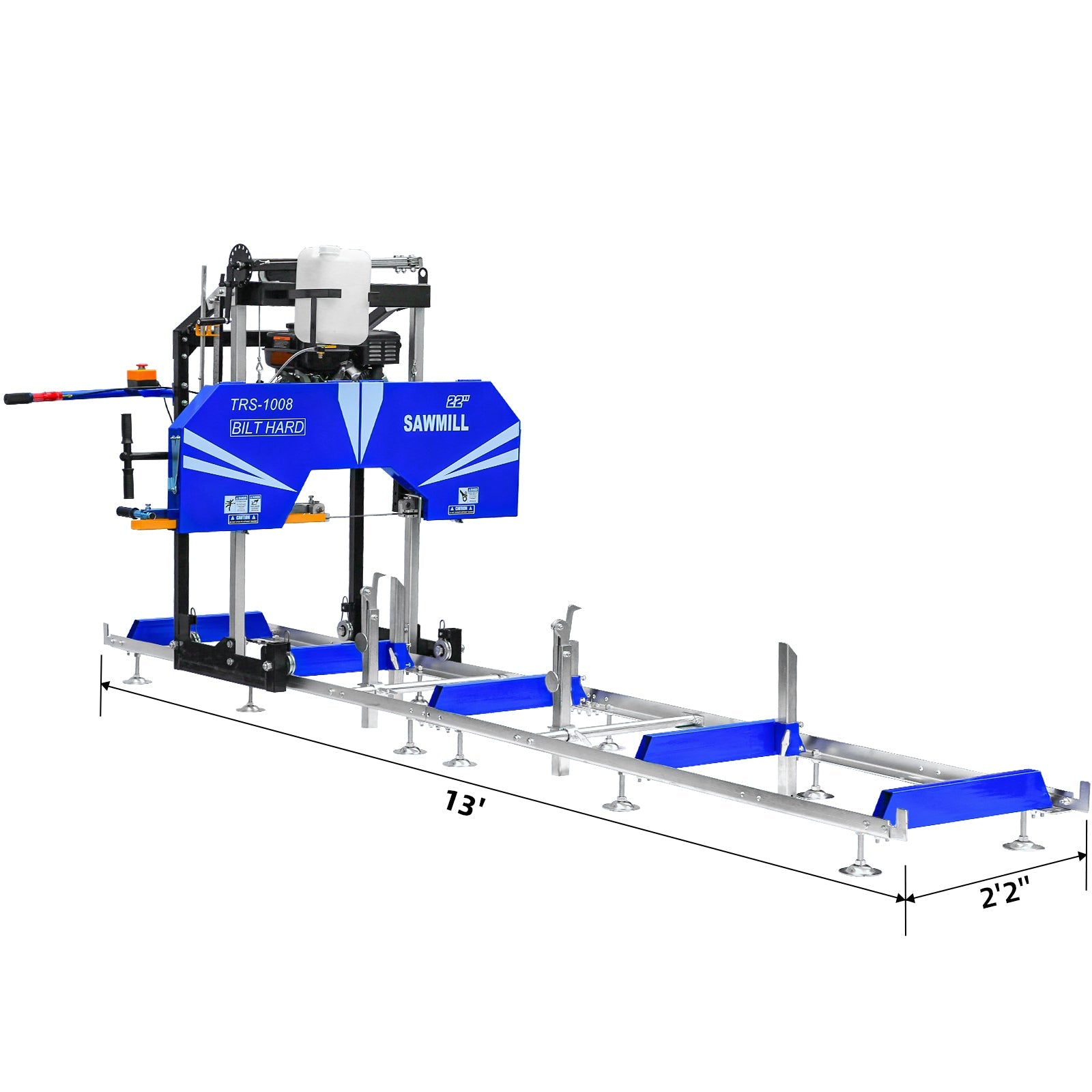 BILT HARD 22" Portable Sawmill with 9HP 270cc Ducar Engine | Includes 10 Saw Blades