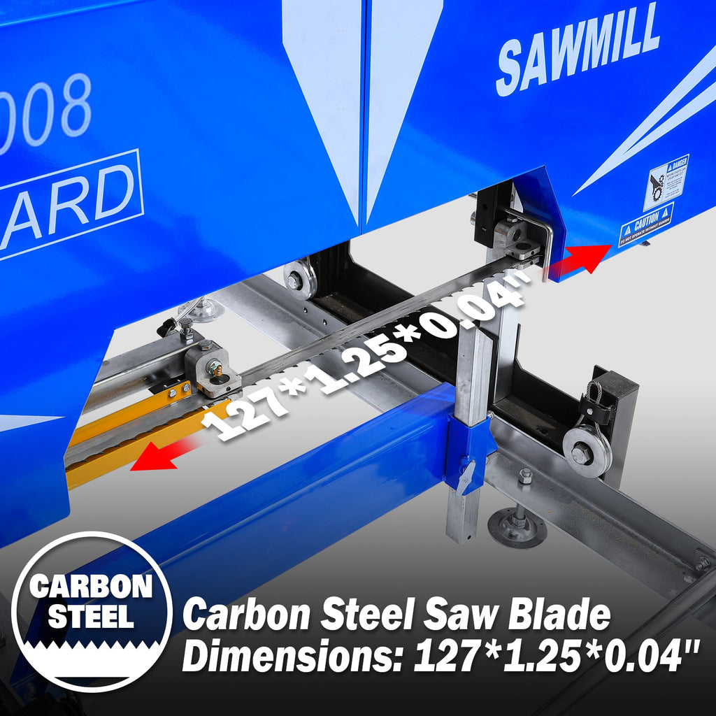 BILT HARD 22" Portable Sawmill with 9HP 270cc Ducar Engine | Includes 10 Saw Blades
