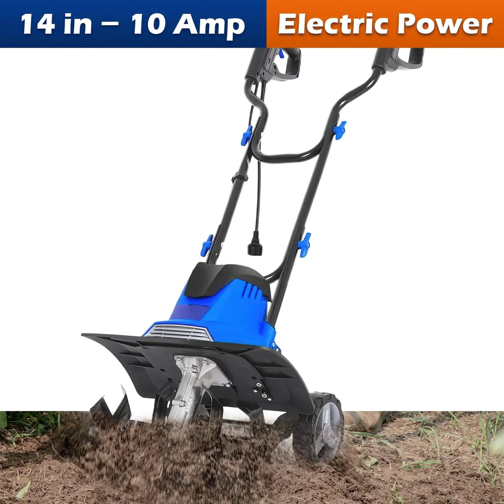 BILT HARD 14" Electric Tiller Cultivator – 10 Amp, 4 Steel Tines, 8.7" Tilling Depth & Foldable Handle