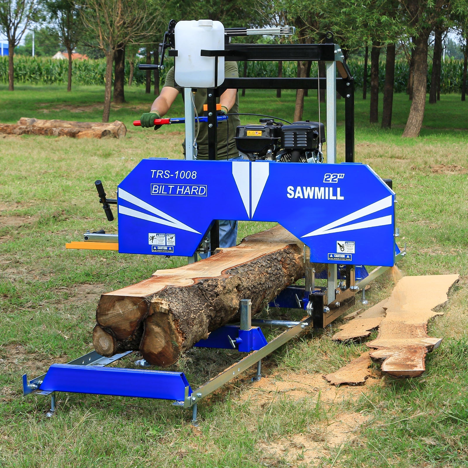 BILT HARD 22" Portable Sawmill with 9HP 270cc Ducar Engine | Includes 10 Saw Blades