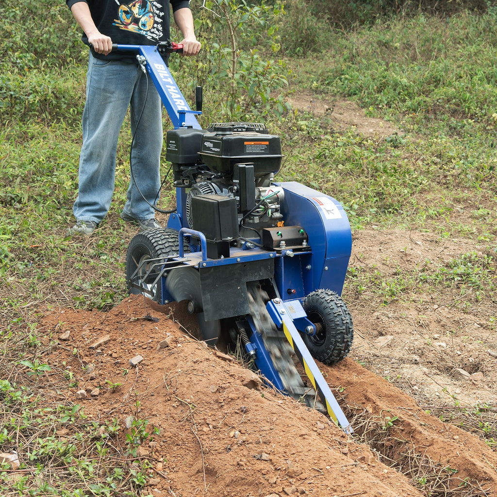24-Inch Walk-Behind Trencher – 15HP 420cc Ducar Gas Engine, Electric Start