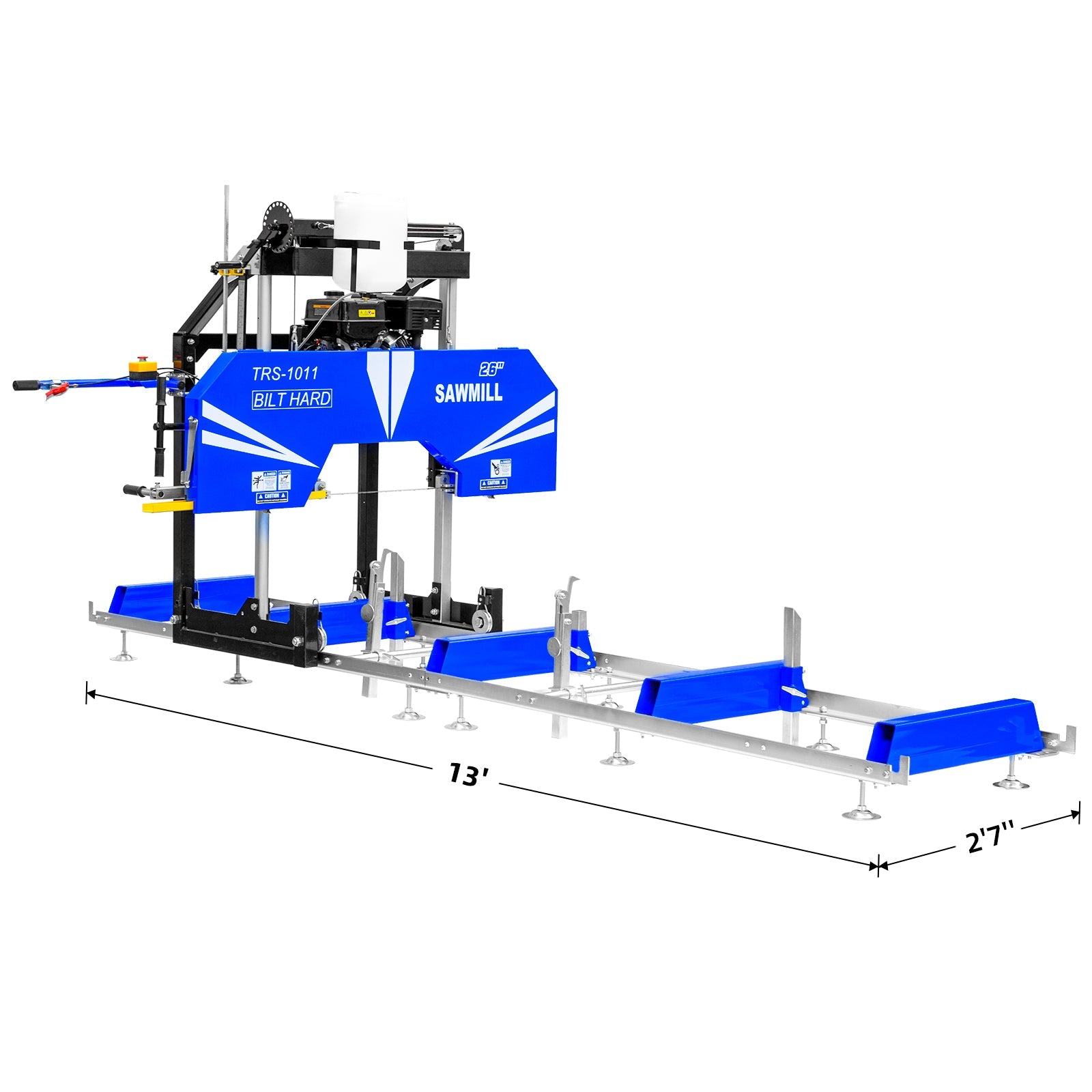 BILT HARD 26" Portable Sawmill with 15HP 420cc Gas Powered Engine | Includes 10 Bonus Blades