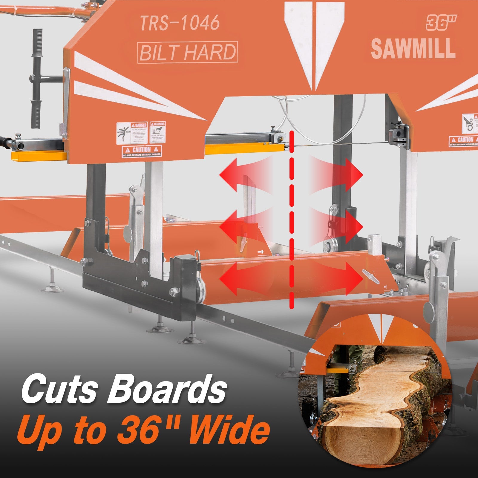 BILT HARD 36-Inch Portable Sawmill with 23HP Vanguard V-Twin Engine