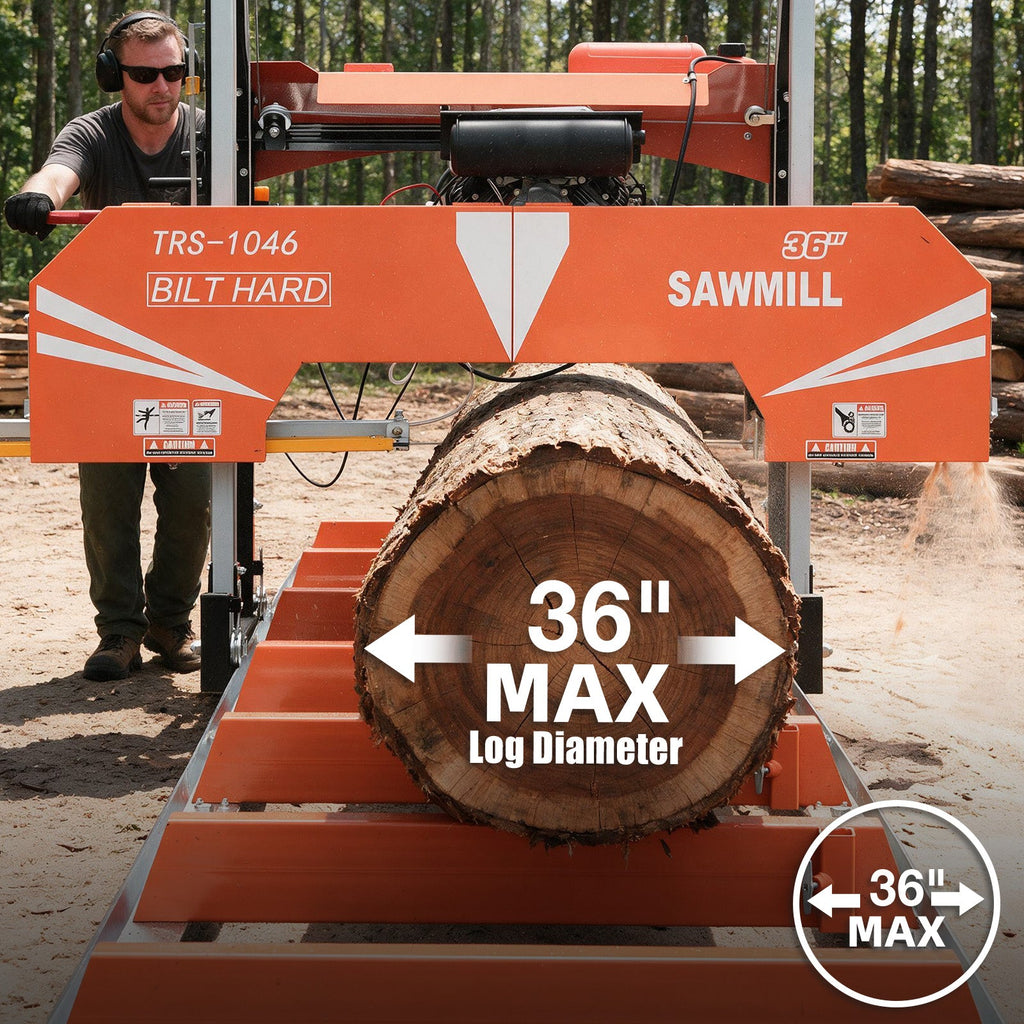 BILT HARD 36-Inch Portable Sawmill with 23HP Vanguard V-Twin Engine