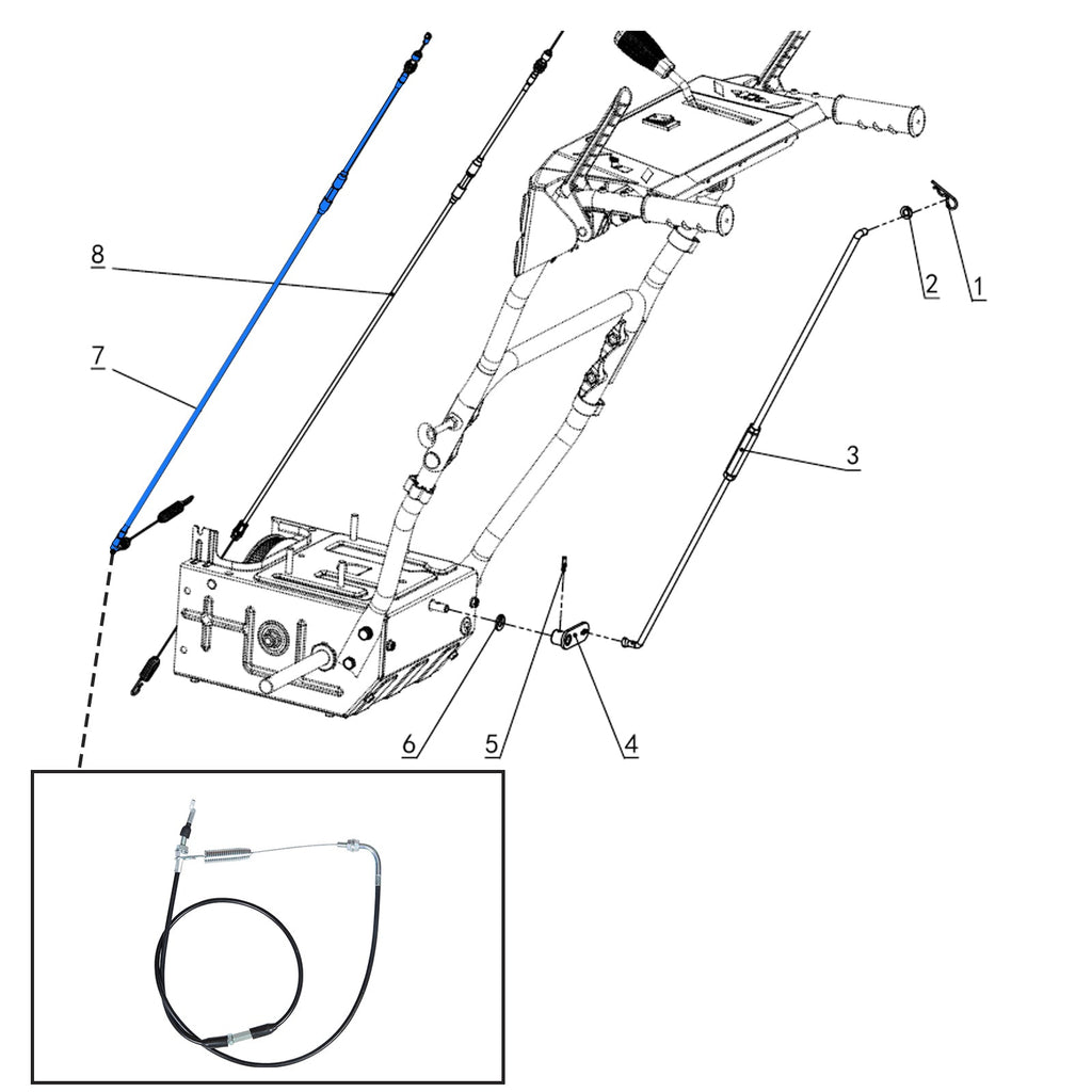 24" Snow Blower Auger Clutch Cable
