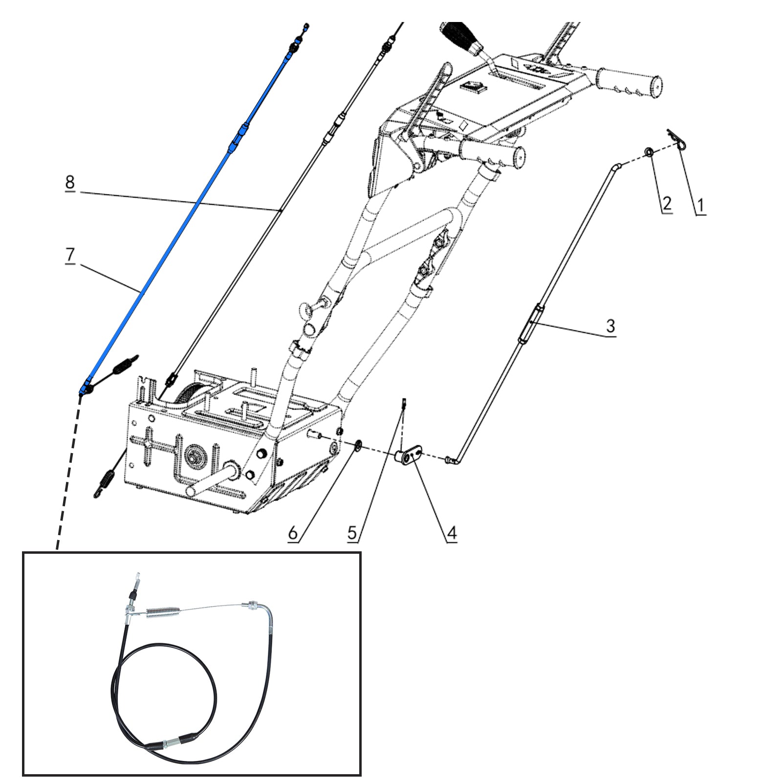 24" Snow Blower Auger Clutch Cable