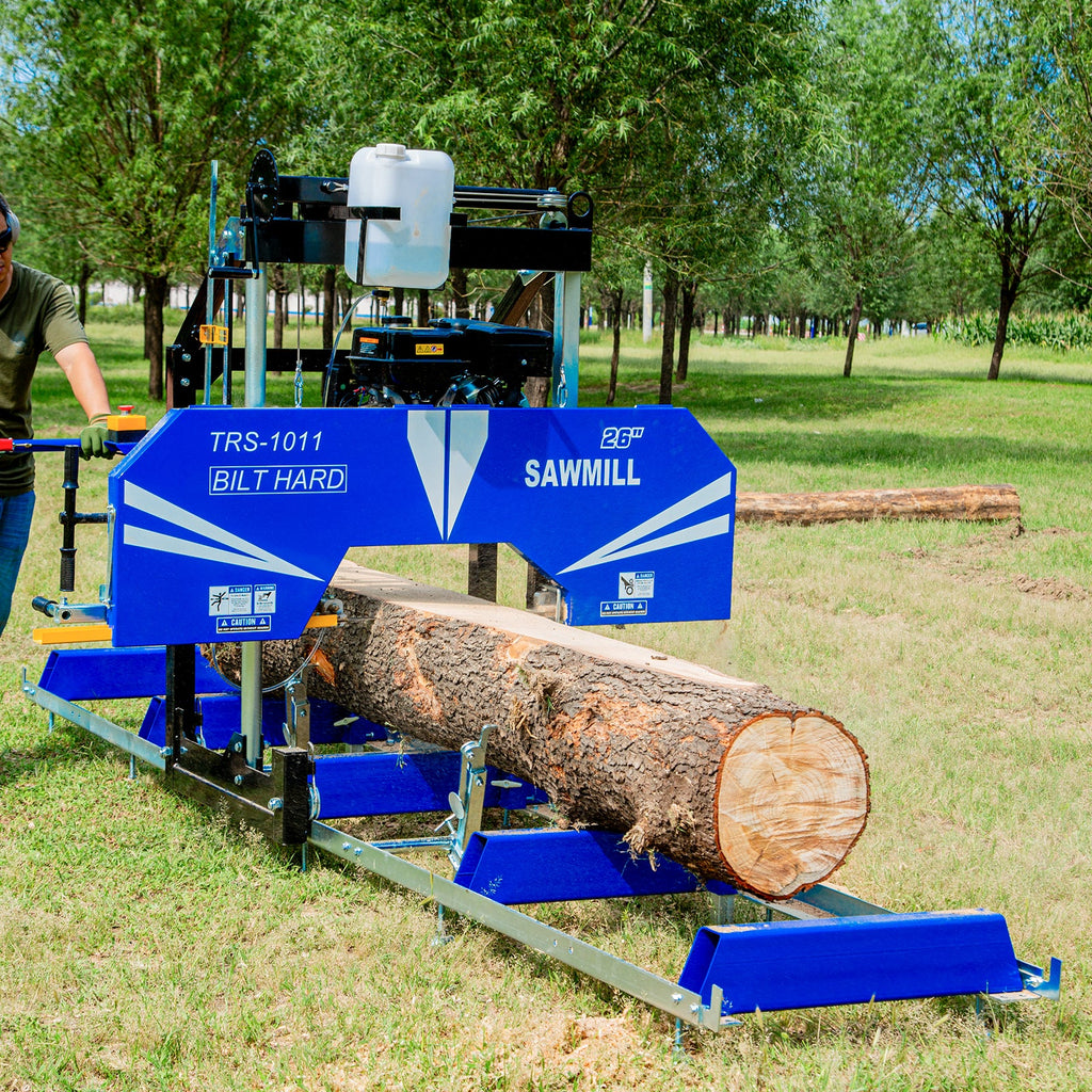 BILT HARD 26" Portable Sawmill with 15HP 420cc Gas Powered Engine | Includes 10 Bonus Blades