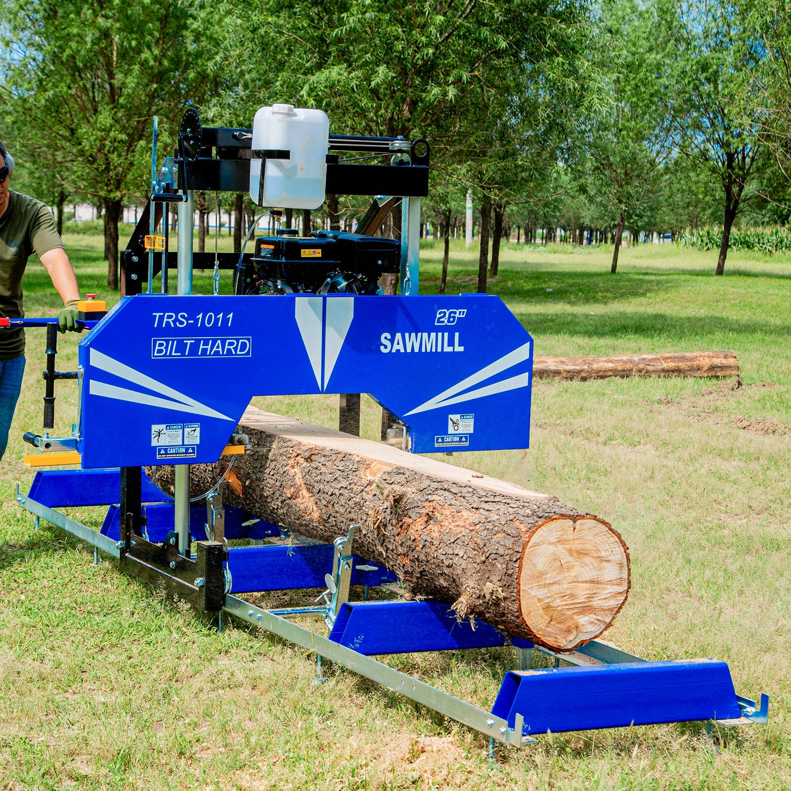 BILT HARD 26" Portable Sawmill with 15HP 420cc Gas Powered Engine | Includes 10 Bonus Blades