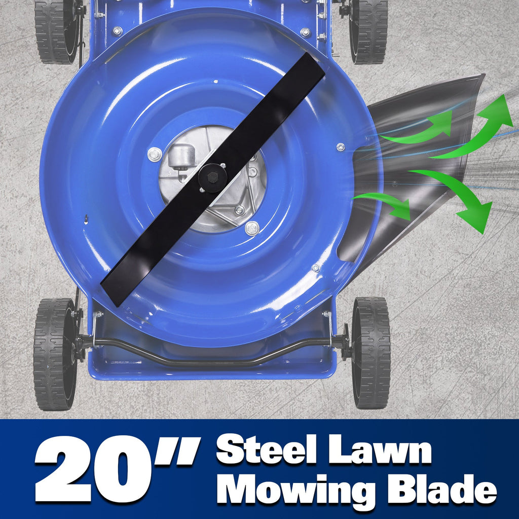 BILT HARD 20" Gas Push Lawn Mower – 144cc 4-Cycle Engine, 8 Cutting Heights, Perfect for Lawns, Yards & Gardens