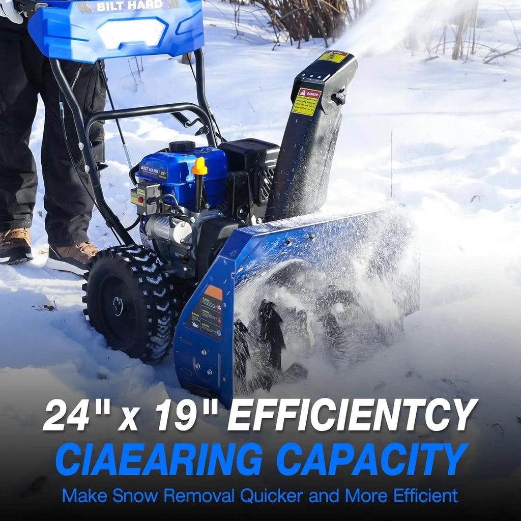 24" Gas Powered Snow Blower 212cc Engine with Electric Start 2-Stage Self-Propelled