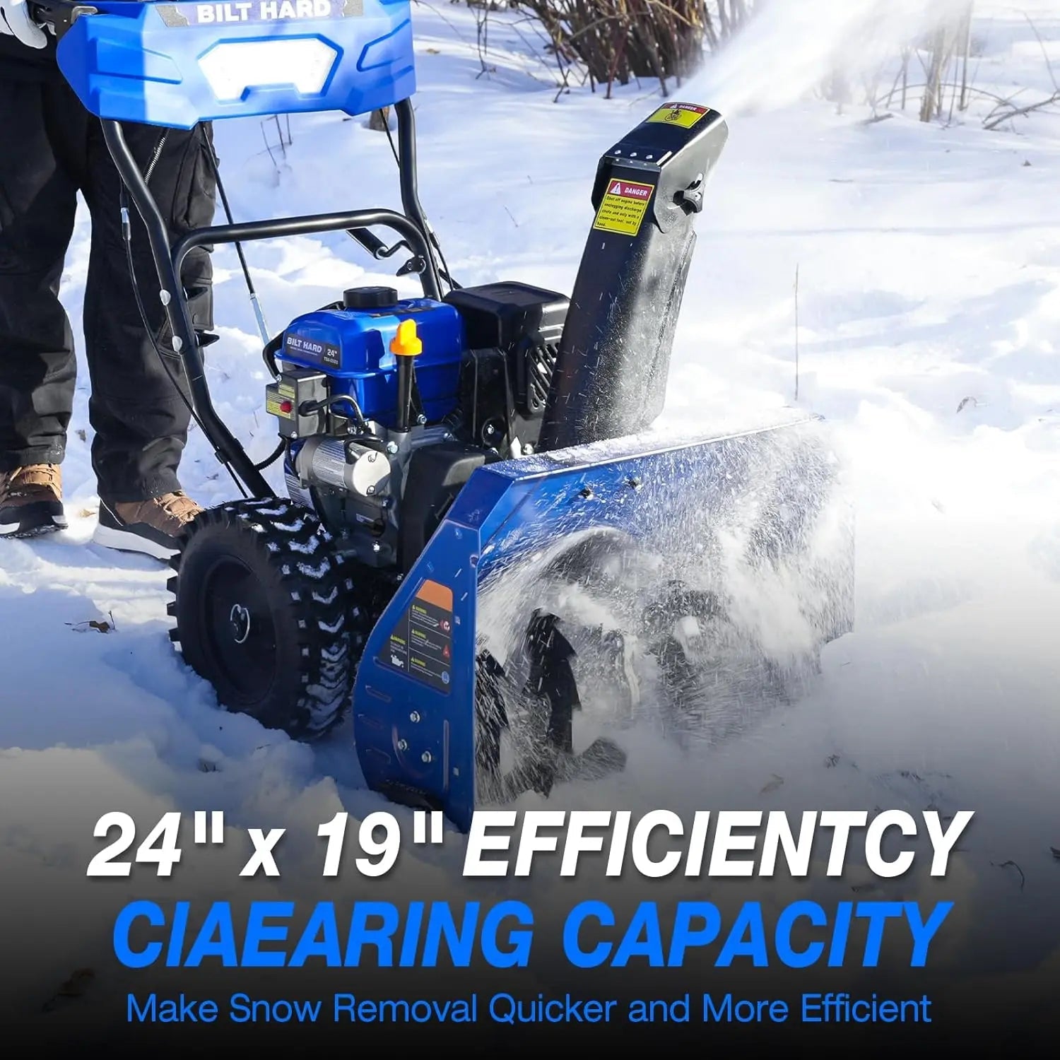24" Gas Powered Snow Blower 212cc Engine with Electric Start 2-Stage Self-Propelled