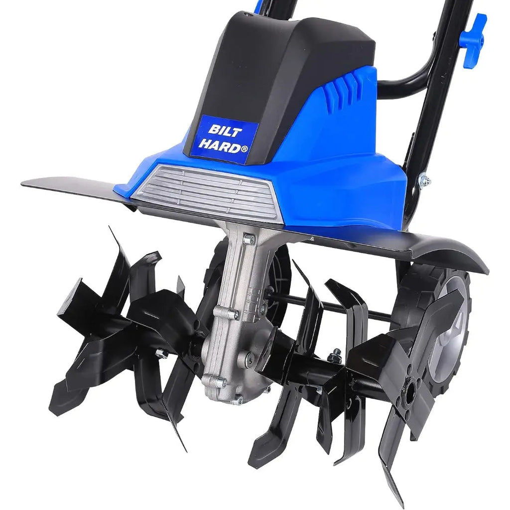 BILT HARD 16" Electric Tiller Cultivator – 13.5 Amp Motor, 6 Steel Tines, Foldable Garden Rototiller with Adjustable Wheels