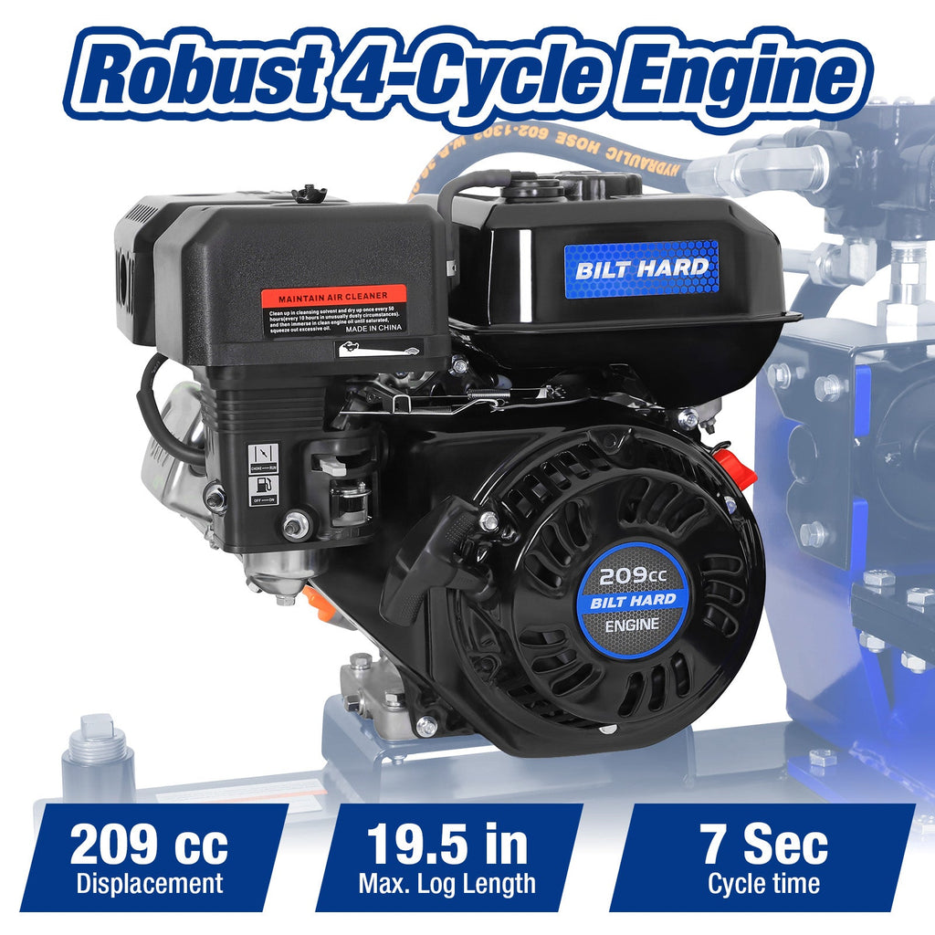LOG-X Series 22-Ton Gas Log Splitter: 209cc Engine, 7-Second Cycle