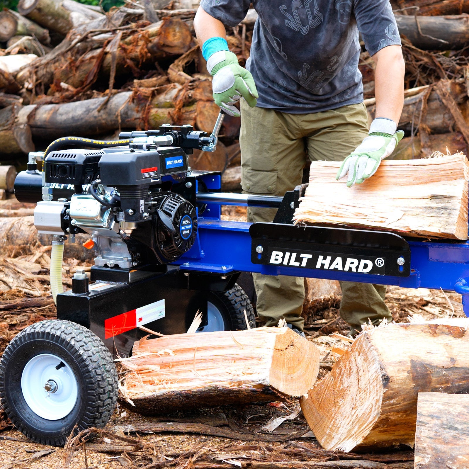 LOG-X Series 22-Ton Gas Log Splitter: 209cc Engine, 7-Second Cycle