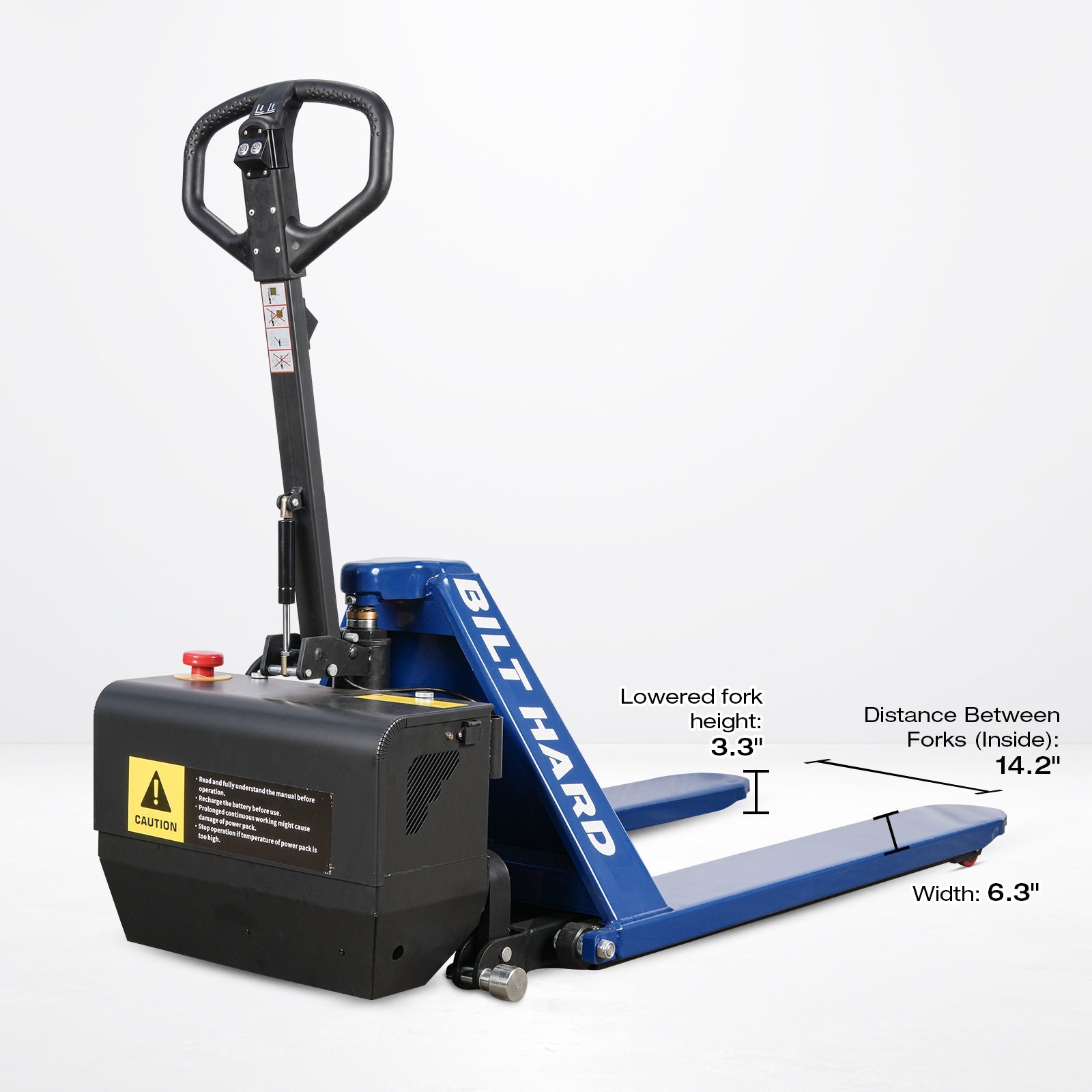 BILT HARD 3,300-Lb Semi-Electric High-Lift Pallet Jack, 31.5-Inch Lift Height