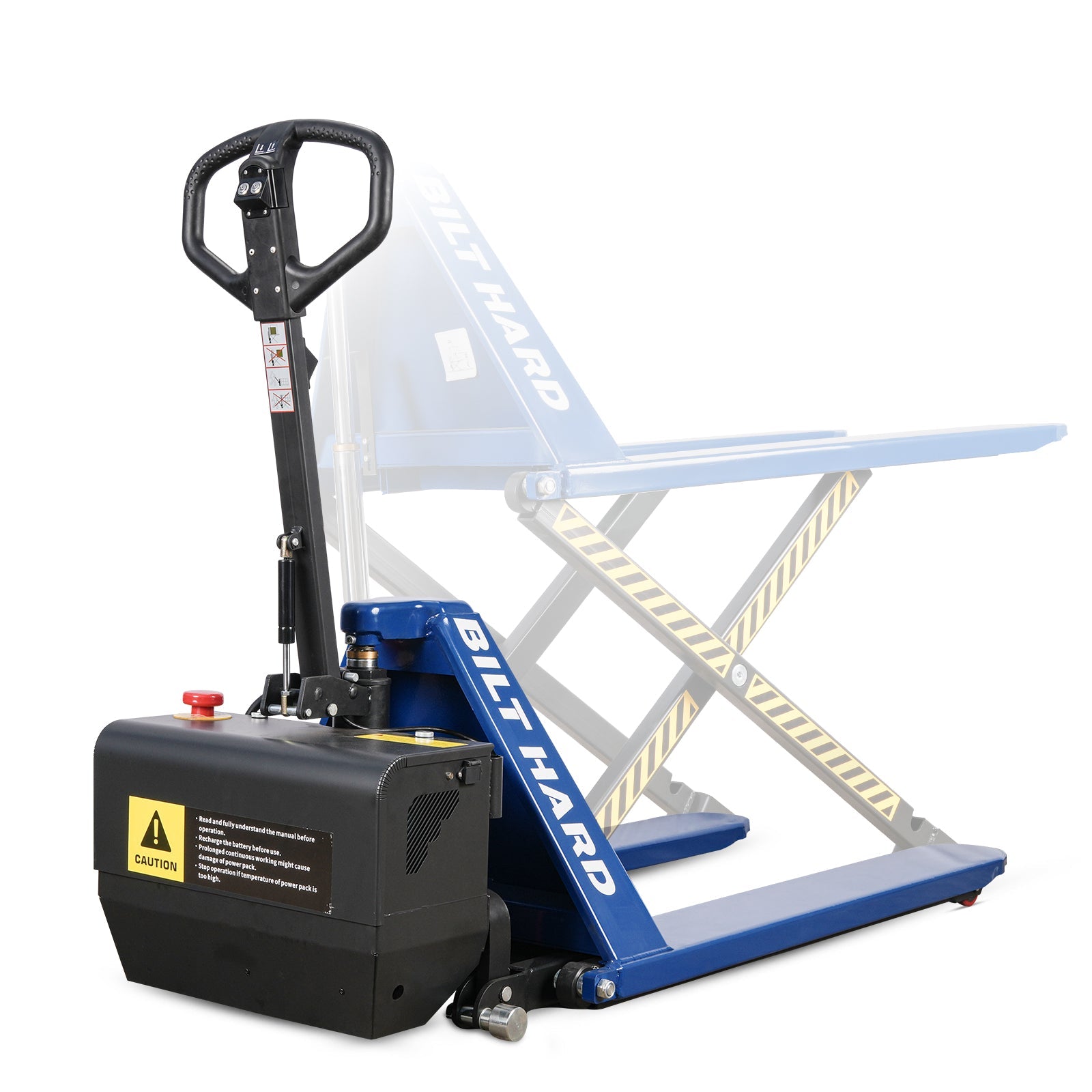 BILT HARD 3,300-Lb Semi-Electric High-Lift Pallet Jack, 31.5-Inch Lift Height