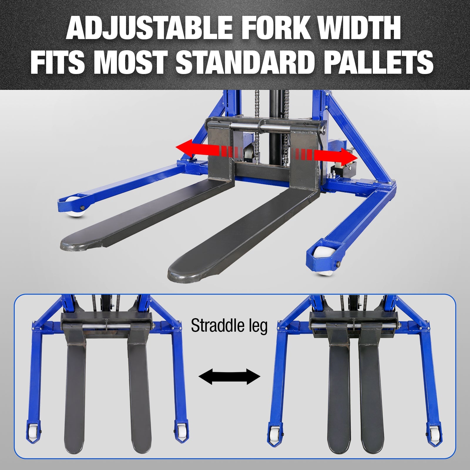 BILT HARD 2,200-Lb Manual Pallet Stacker, 63-Inch Lift Height