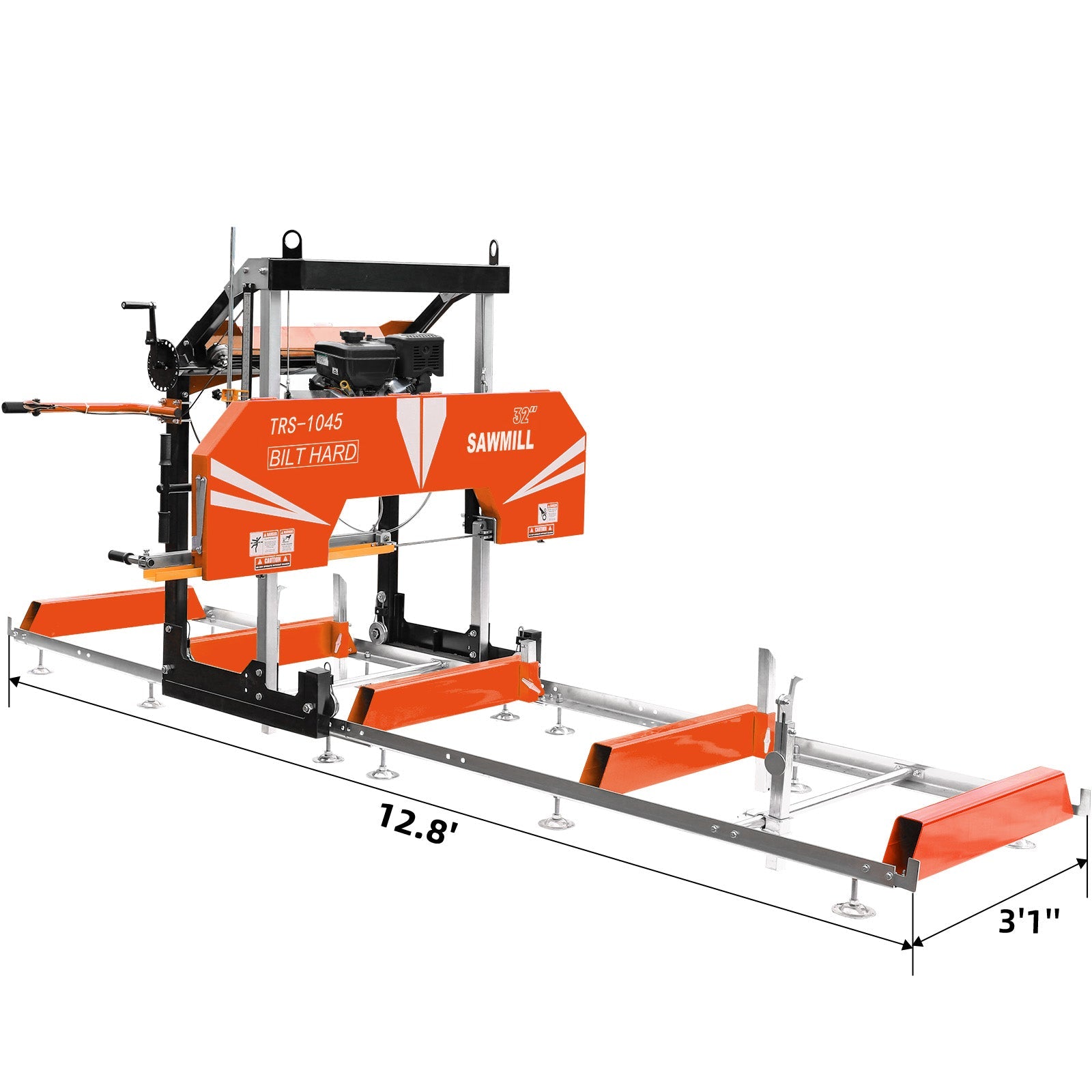 BILT HARD 32" Portable Sawmill, 14HP 408cc Briggs & Stratton Vanguard E-Start Engine, 32" Log Capacity, 28.7" Board Width